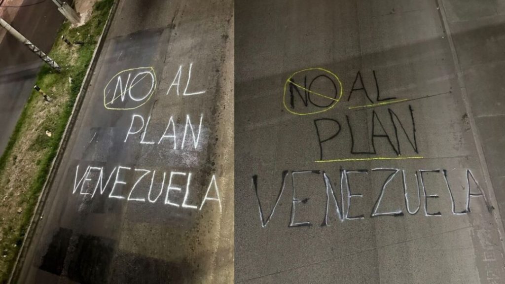 Calles capitalinas adornadas con grafitis que gritan: “¡No al Plan Venezuela!” (VIDEO)