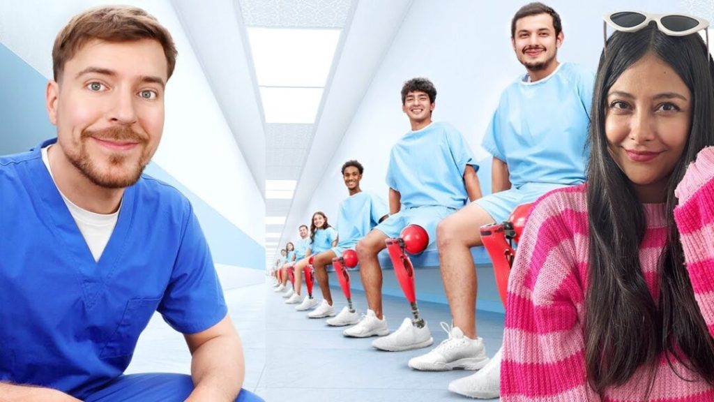 MrBeast cambia la vida de 2,000 personas regalando prótesis para que vuelvan a caminar