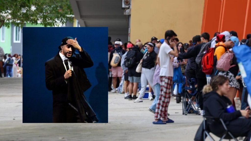 Fanáticos hacen largas filas para boletos de Bad Bunny