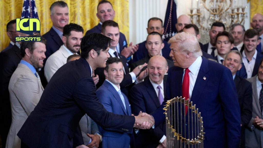 Trump recibe a los Dodgers en la Casa Blanca y elogia al japonés Shohei Ohtani