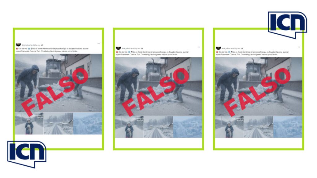 Las imágenes que muestran una nevada en Ecuador no son reales, han sido generadas con IA