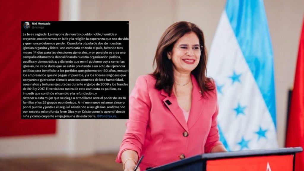 Rixi Moncada acusa injerencia política en caminata de iglesias y reafirma su fe