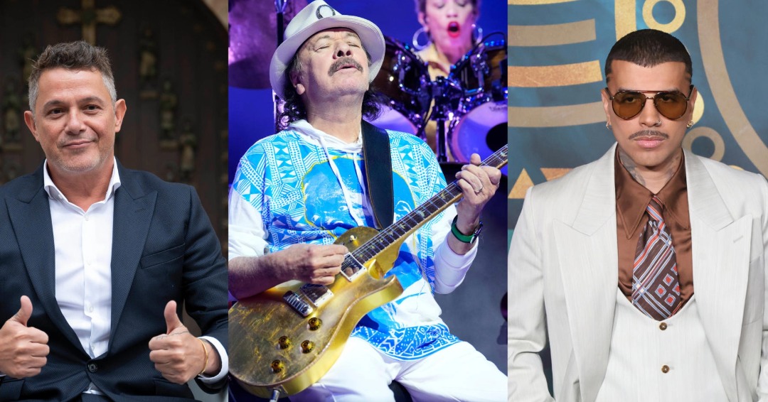 Alejandro Sanz, Carlos Santana y Rauw Alejandro en los Latin Grammy 2025