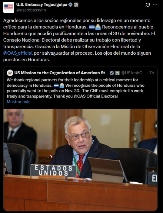 cuenta oficial embajada EUA/CNE